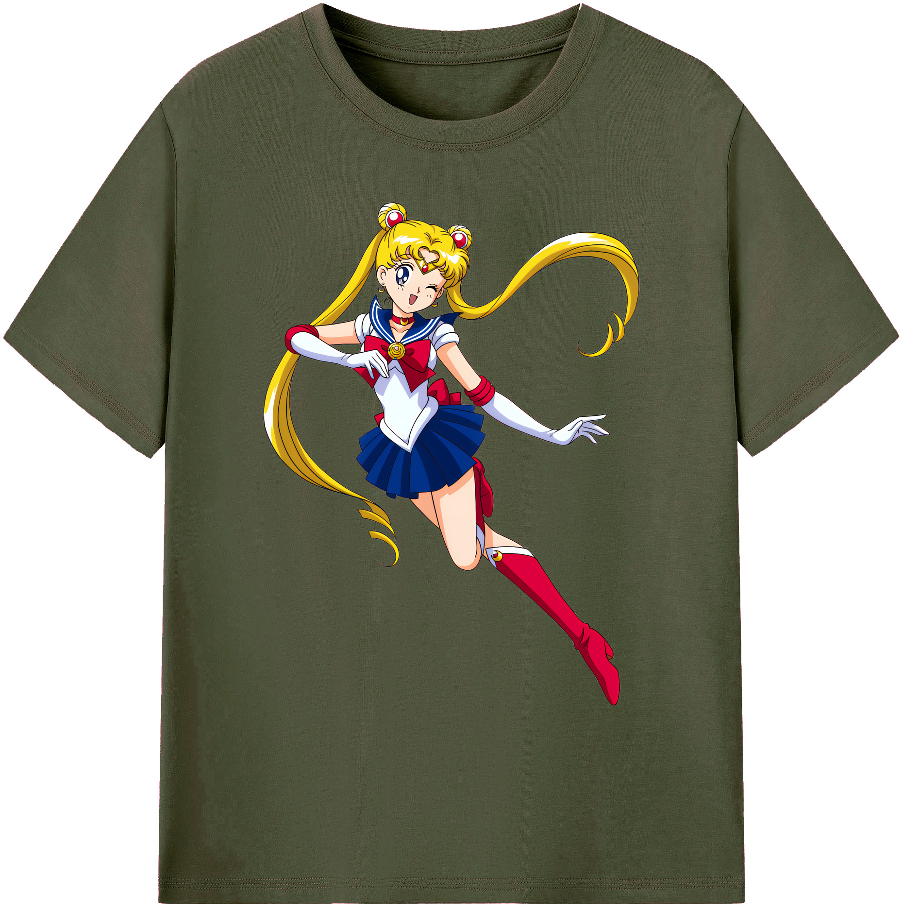 （画像用） 美少女戦士セーラームーン 月野 うさぎ つきの うさぎ Sailor Moon Tsukino Usagi 綿100％ メンズ半袖Tシャツ｜肌触りやわらか＆通気性